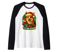 Esta es la Temporada: Pembroke Welsh Corgi, Pembroke, Navidad, mamá, papá Camiseta Manga Raglan