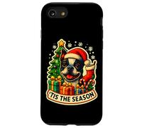 Esta es la Temporada, Perro Boston Terrier, Feliz Navidad, mamá, papá Carcasa para iPhone SE (2020) / 7/8