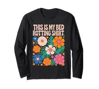 Esta es mi Cama, Camisa Podrida, Flores, Hurkle, Durkle, Lazy Day Manga Larga