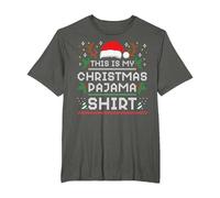 Esta es mi Camisa de Pijama de Navidad Divertida Familia a Juego Navidad Camiseta, Hombre Tallas Grandes, Asfalto, 3X Alto