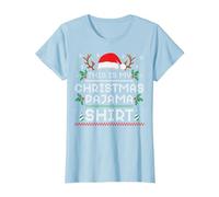 Esta es mi Camisa de Pijama de Navidad Divertida Familia a Juego Navidad Camiseta, Mujer, Azul Bebé, S