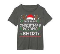 Esta es mi Camisa de Pijama de Navidad Divertida Familia a Juego Navidad Camiseta, Mujer Tallas Grandes, Asfalto, 1XL Grande