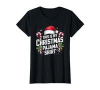 Esta es mi Camisa de Pijama de Navidad - Divertidas Pijamas de Navidad Camiseta gráfica económica, Mujer, Negro, XL