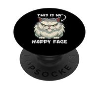 Esta es mi Cara Feliz, Divertido Gato con Cara de gruñón, Amante de los Gatos PopSockets PopGrip Adhesivo