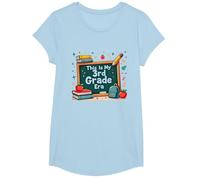 Esta es mi era de Tercer Grado: Aventura Escolar caprichosa Camiseta, Niñas, Azul Bebé, Pequeña