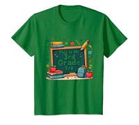 Esta es mi era de Tercer Grado: Aventura Escolar caprichosa Camiseta, Niños, Verde Kelly, 12 años