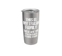 Esta es mi familia de basura... Dicho divertido Familia de basura blanca Vaso térmico de acero inoxidable de doble pared