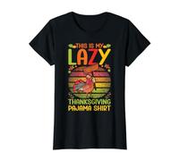 Esta es mi Perezosa Camiseta de Pijama de Acción de Gracias Divertida para el día del Pavo Camiseta gráfica económica, Mujer, Negro, XL