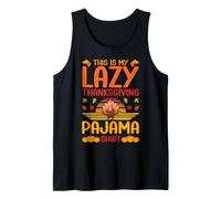 Esta es mi Perezosa Camiseta de Pijama de Acción de Gracias Divertida para el día del Pavo Camiseta sin Mangas