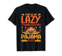 Esta es mi Perezosa Camiseta de Pijama de Acción de Gracias Divertida para el día del Pavo Camiseta gráfica económica, Hombre, Negro, L