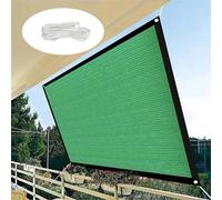 Esta Gran Vela de Sombra de 7 m x 9 m con Ojales y Cuerda, Resistente a los Rayos UV, Protege del Sol y es Ideal para Jardines, Patios y Fiestas. Toldo Exterior Verde.