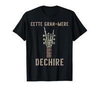Esta Guitarra rockera Gran-Mere dechire Squelette Gothique Camiseta