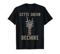 Esta Guitarra rockera Soeur Dechire Squelette Gothique Camiseta