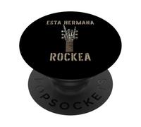 Esta Hermana Rockea Mano de Esqueleto Music Rock Guitar PopSockets PopGrip Adhesivo