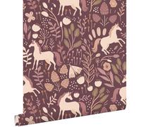 Esta Home papel pintado unicornios morado 50 x 900 cm