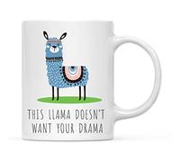 Esta Llama No Quiere Tu Drama, Llama Graphic Tazas De Cerámica Elegante Tazas De Desayuno Único Taza De Café Para Oficina Cappuccino Té 330Ml