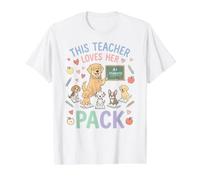 Esta Maestra ama a su Maestro Amante de los Perros de Vuelta a la Escuela Camiseta gráfica económica, Hombre, Blanco, S