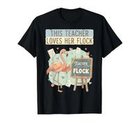 Esta Maestra ama a su Maestro de Flamenco de rebaño de Regreso a la Escuela Camiseta gráfica económica, Hombre, Negro, M