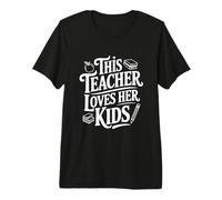 Esta Maestra ama a Sus Hijos corazón Caliente Maestro Camiseta Premium