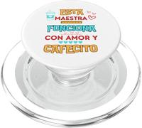 Esta Maestra Funciona con Amor Y Cafecito PopSockets PopGrip para MagSafe