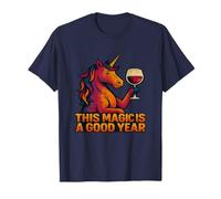 Esta Magia es un Buen año Unicornio Bebiendo Vino Camiseta