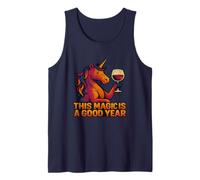 Esta Magia es un Buen año Unicornio Bebiendo Vino Camiseta sin Mangas