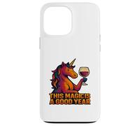 Esta Magia es un Buen año Unicornio Bebiendo Vino Carcasa para iPhone 13 Pro MAX