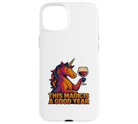 Esta Magia es un Buen año Unicornio Bebiendo Vino Carcasa para iPhone 15 Plus