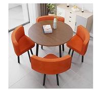 Esta Mesa de Centro para recepción, Sala de conferencias, Mesa de negociación, Mesa de Comedor y sillas, Conjunto de Mesa y sillas para el hogar, jardín y balcón de 90 cm (Color: Naranja)