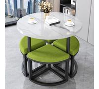 Esta Mesa de Centro para Sala de conferencias, recepción, recepción, Comedor (1 Mesa, 4 sillas, Muebles de Comedor, Verde Claro)