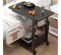 Esta mesita de noche es ajustable en altura, plegable y tiene ruedas. También se puede utilizar como bandeja para portátil. Adecuado para camas y sofás, su diseño portátil hace que sea cómoda y