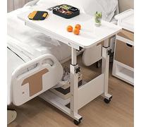 Esta mesita de noche es ajustable en altura, plegable y tiene ruedas. También se puede utilizar como bandeja para portátil. Adecuado para camas y sofás, su diseño portátil hace que sea cómoda y