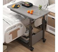 Esta mesita de noche es ajustable en altura, plegable y tiene ruedas. También se puede utilizar como bandeja para portátil. Adecuado para camas y sofás, su diseño portátil hace que sea cómoda y