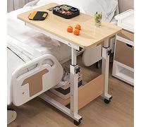 Esta mesita de noche es ajustable en altura, plegable y tiene ruedas. También se puede utilizar como bandeja para portátil. Adecuado para camas y sofás, su diseño portátil hace que sea cómoda y