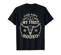 Esta no es mi Primera Calavera de Vaquero Vaquero Vintage de Rodeo Camiseta gráfica económica, Hombre, Negro, M