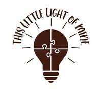 Esta pequeña luz mía 2 Calcomanías de letras 54.6x55cm Se puede modificar y añadir información Café