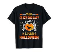 Esta perrita Loca Lady Glen Adora el Disfraz de Halloween Camiseta gráfica económica, Hombre, Negro, L