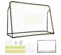 Esta portería de fútbol 2 en 1, de 1,86 m x 1,22 m, Resistente a la Intemperie, con Red de Rebote Ajustable en ángulo, es un Equipo de Entrenamiento de fútbol con Red de Alta Resistencia y u