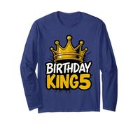 Esta prenda de King is 5 años con temática de cumpleaños de King, fiesta familiar Manga Larga