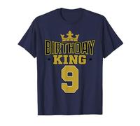Esta prenda de King is 9 años, temática de cumpleaños, fiesta familiar Camiseta