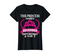 Esta Princesa nació en diciembre Funny DEC Birthday Sister Camiseta