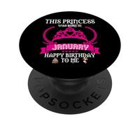 Esta Princesa nació en enero Funny Jan Birthday Queen PopSockets PopGrip Adhesivo