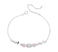 Esta pulsera de mariposa para mujer destaca por su delicado diseño que resalta la belleza de las mariposas y las flores. Es una joya de alta calidad, talla única, Cobre, No es una piedra preciosa