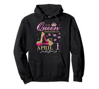 Esta Reina nació el 1 de Abril Viviendo mi Vida bendita Sudadera con Capucha