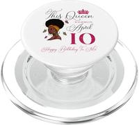 Esta Reina nació el 10 de Abril Afro Girl Natural Hair PopSockets PopGrip para MagSafe