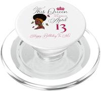 Esta Reina nació el 13 de Abril Afro Girl Natural Hair PopSockets PopGrip para MagSafe