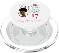 Esta Reina nació el 17 de Abril Afro Girl Natural Hair PopSockets PopGrip para MagSafe