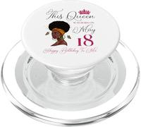 Esta Reina nació el 18 de Mayo Cumpleaños de una niña Afro Negra PopSockets PopGrip para MagSafe
