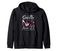 Esta Reina Nació el 27 de Junio Viviendo Mi Bendita Vida Sudadera con Capucha