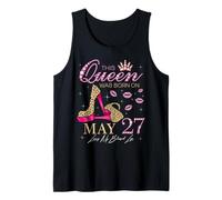 Esta Reina Nació el 27 de Mayo Viviendo Mi Bendita Vida Camiseta sin Mangas